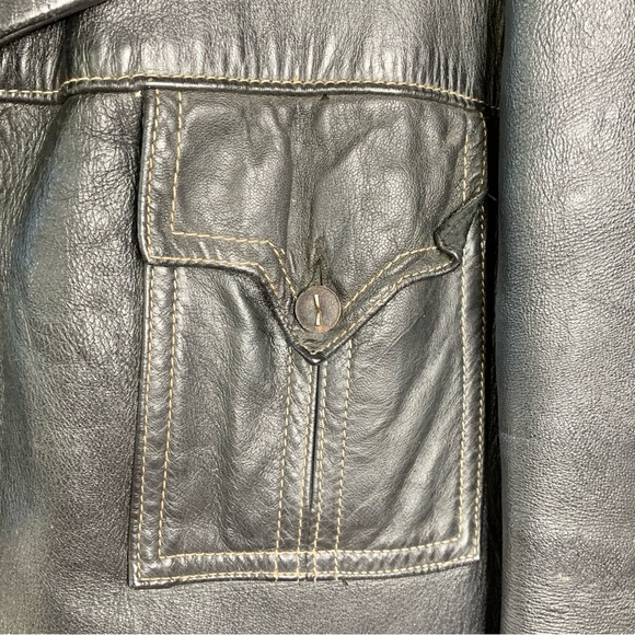 80s Leather Great Coat - Picture 6 of 12